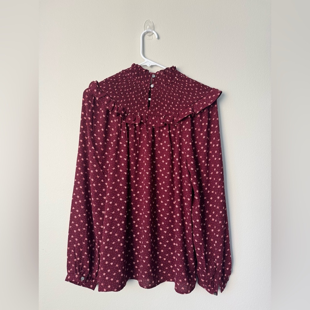 Monarch Ruffle Smocked Yoke Blouse Size S - Picture 7 of 11